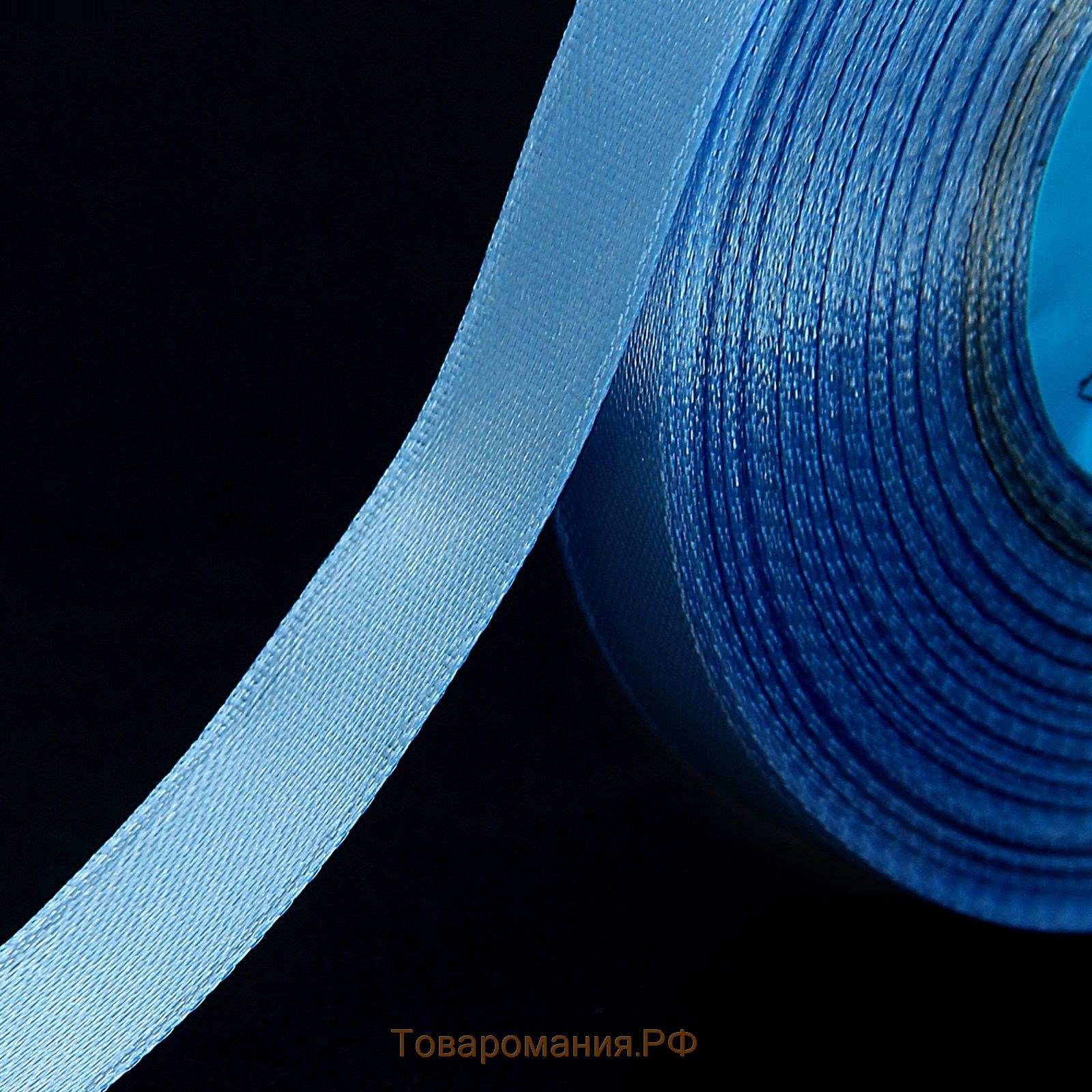 Лента атласная, 12 мм × 33 ± 2 м, цвет голубой №049