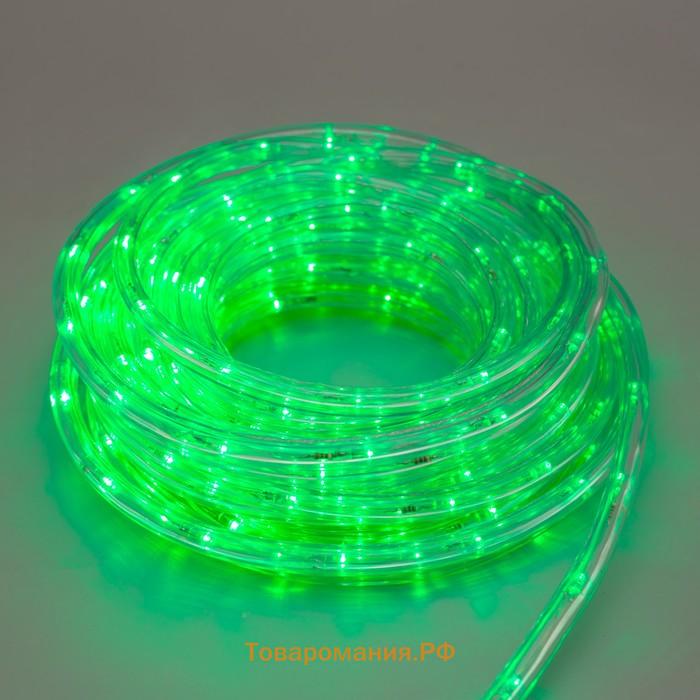 Световой шнур Lighting 10 мм, IP65, 10 м, 24 LED/м, 220 В, 8 режимов, свечение зелёное