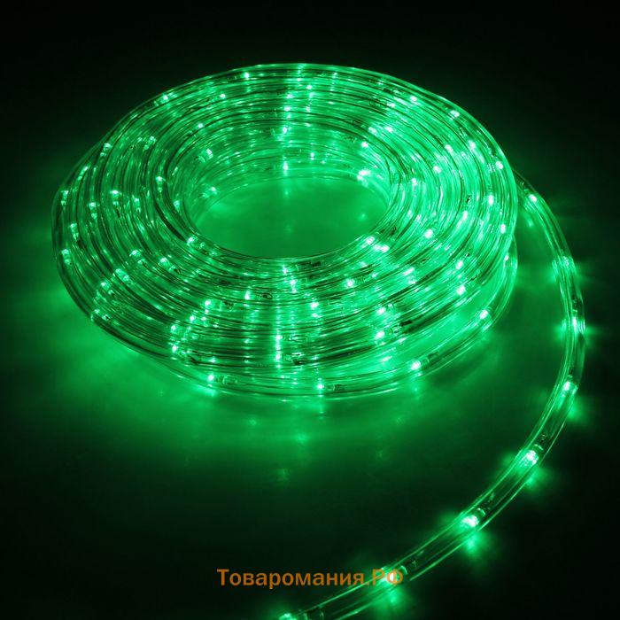 Световой шнур Lighting 10 мм, IP65, 10 м, 24 LED/м, 220 В, 8 режимов, свечение зелёное
