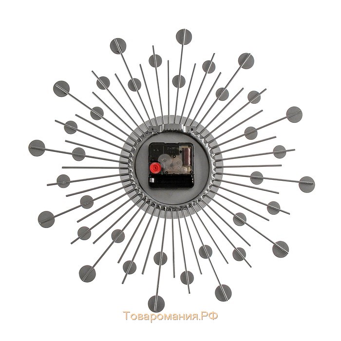 Часы настенные, серия: Ажур, "Кристаллы", плавный ход, d-35 см, циферблат 13 см