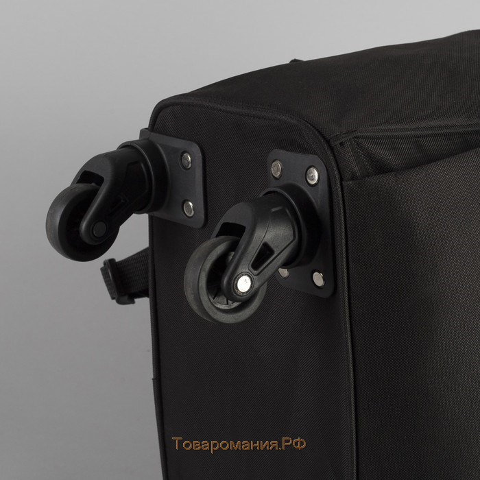 Сумка-рюкзак 2 в 1 на колёсах 18", отдел на молнии, наружный карман, цвет чёрный