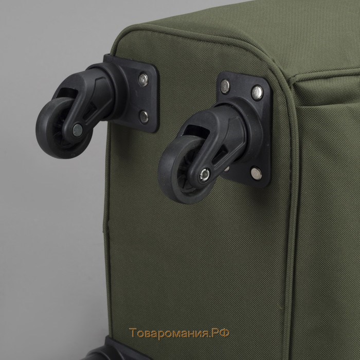 Сумка-рюкзак 2 в 1 на колёсах 18", отдел на молнии, наружный карман, цвет зелёный