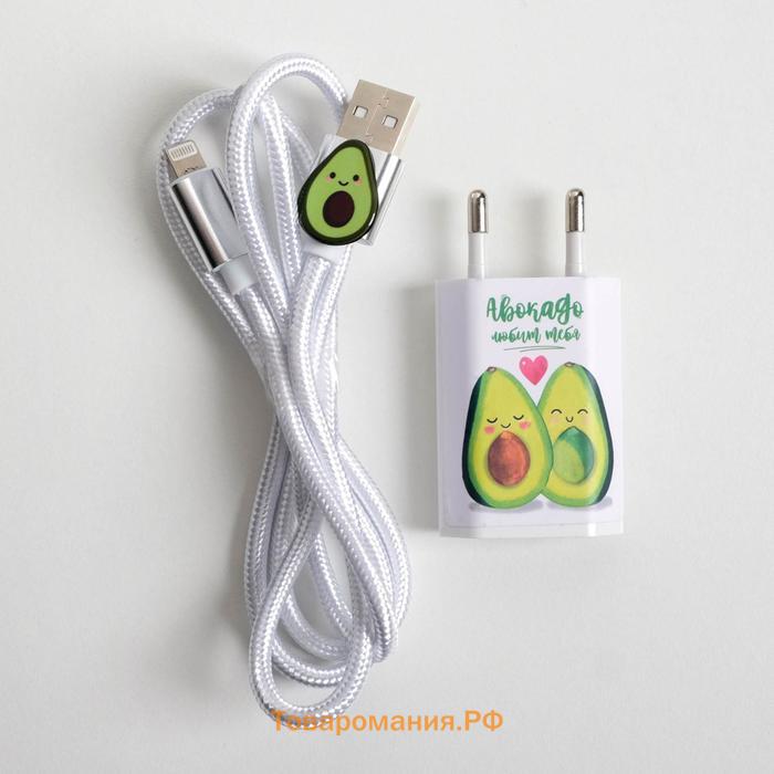 Набор кабель USB - Lightning и штекер «Авокадо», 1 м