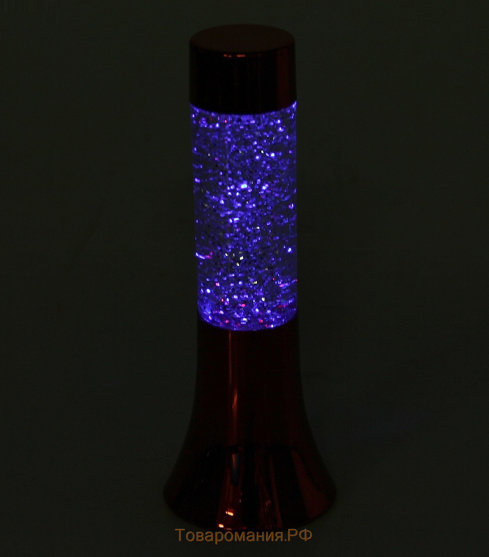 Светильник "Блеск цилиндра" LED лава, блёстки, от батареек 3хLR44 красный 18 см RISALUX