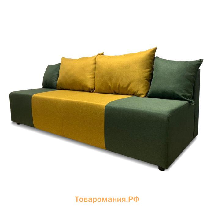 Диван "ROYSE" ткань рогожка Forest/Mustard С/М 1200х1950