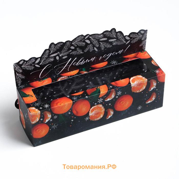Коробочка для макарун «Mandarin», 18 х 5,5 х 5,5 см, Новый год