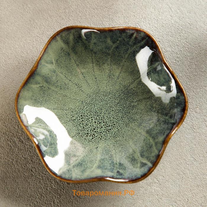 Соусник керамический «Пайро», 11×3 см, цвет зелёный