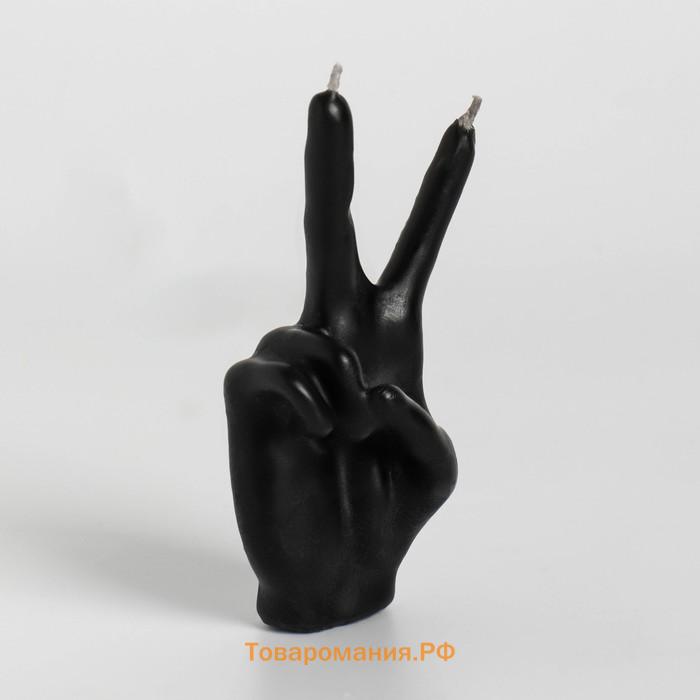 Свеча фигурная "Рука-peace", 10х4 см, черная