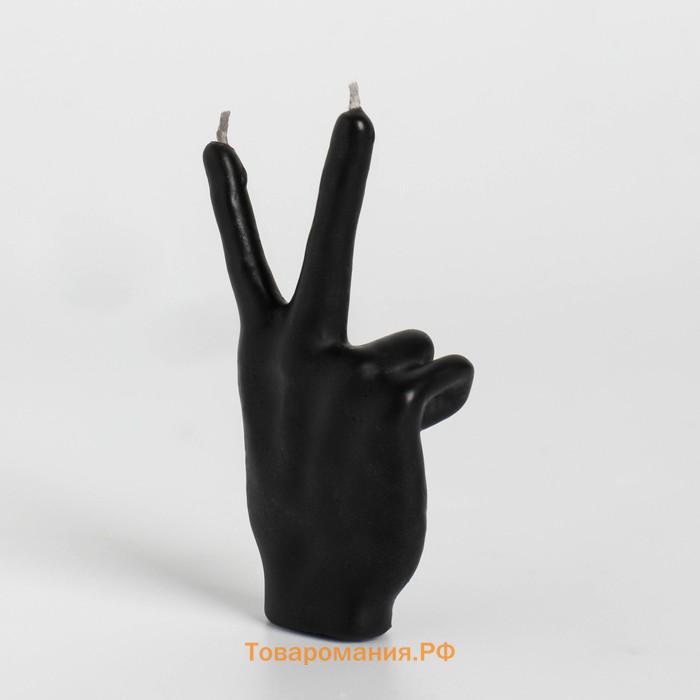 Свеча фигурная "Рука-peace", 10х4 см, черная