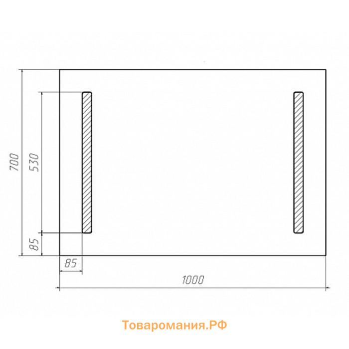 Зеркало Домино Good Light 2-100, с подсветкой, 700х1000 мм