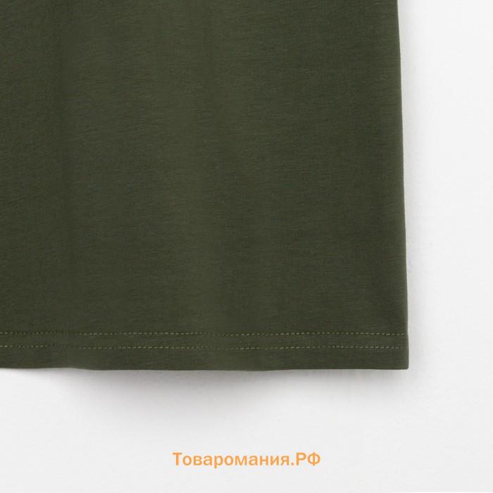 Футболка мужская MINAKU REGULAR FIT: цвет хаки, р-р 56