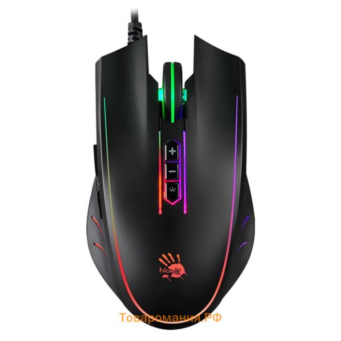 Мышь A4Tech Bloody Q81 Curve, игровая, проводная, оптическая, 6200 dpi, USB, чёрная