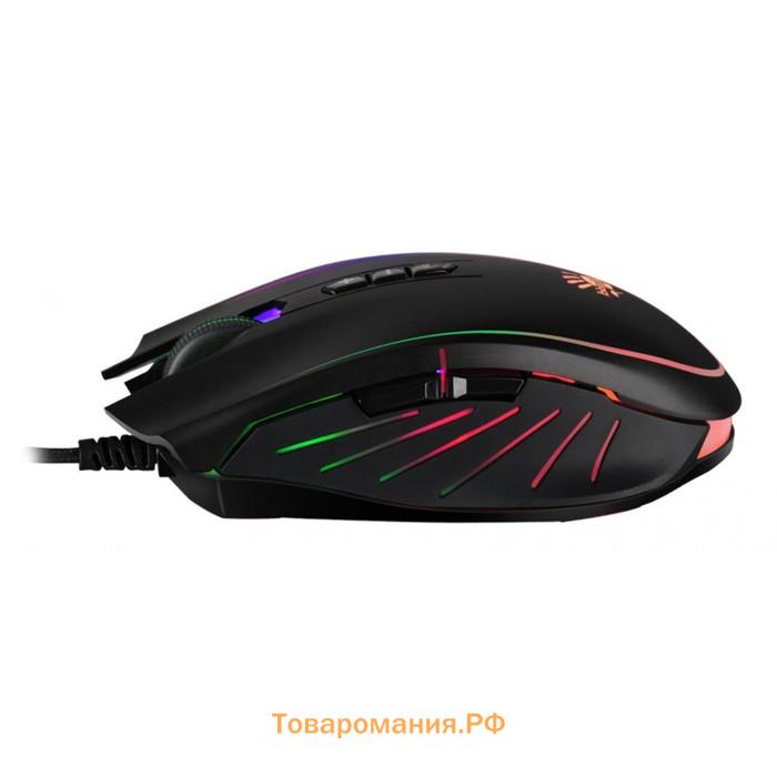 Мышь A4Tech Bloody Q81 Curve, игровая, проводная, оптическая, 6200 dpi, USB, чёрная