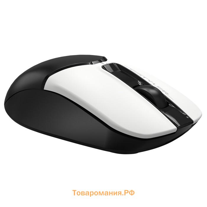 Мышь A4Tech Fstyler FB12, оптическая, беспроводная, 1200dpi, USB, белый/чёрный