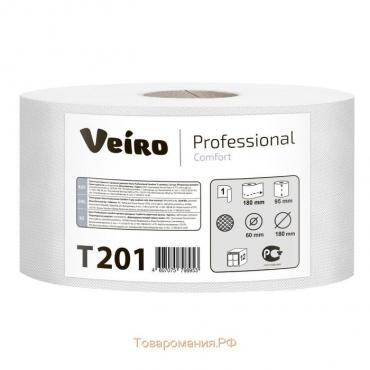 Туалетная бумага для диспенсеров Veiro Professional Comfort T201 в средних рулонах, 1 слой, 200 метров