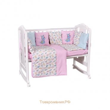 Комплект в кроватку «Собачки», 5 предметов, цвет розовый