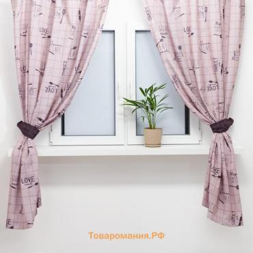 Комплект штор для кухни с подхватами  Homemade 170х145 см-2 шт., 100% п/э