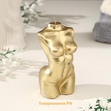 Свеча фигурная лакированная "Женский силуэт", 10 см, золото