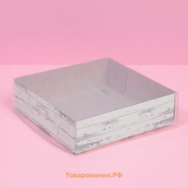 Кондитерская упаковка, коробка для макарун с PVC крышкой, Just for you, 12 х 12 х 3.5 см