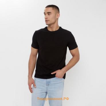 Футболка мужская MINAKU SLIM FIT: цвет чёрный, р-р 42