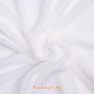 Лоскут c мехом на трикотажной основе, белый, 100 × 165 см, 100% п/э